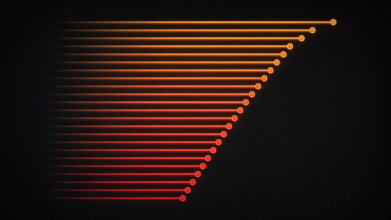 Glowing orange ranked bar chart with coin markers on a dark background